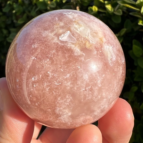 Sparkling Pink Flower Agate Sphere - Picture 1 of 5